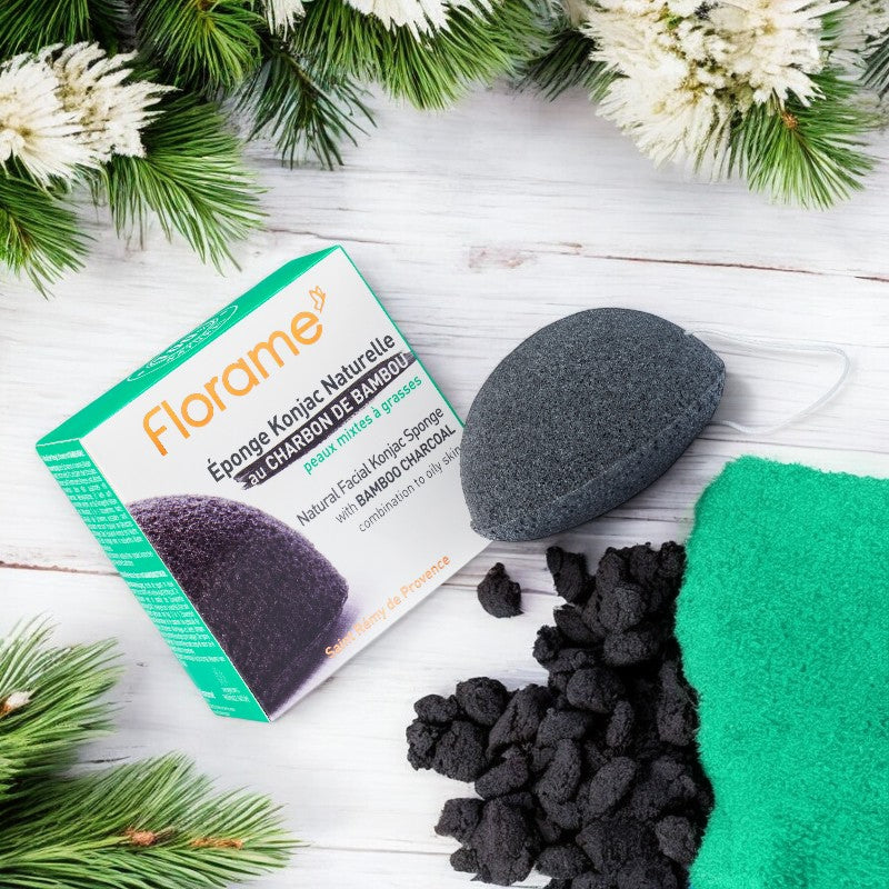 Éponge Konjac charbon de bambou - Florame