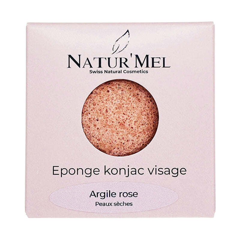 Éponge Konjac visage argile rose - Natur'Mel