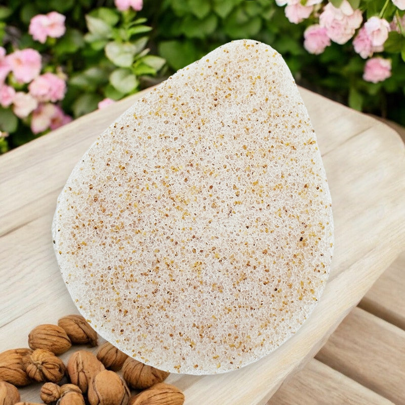 Éponge Konjac visage coques de noix - Natur'Mel