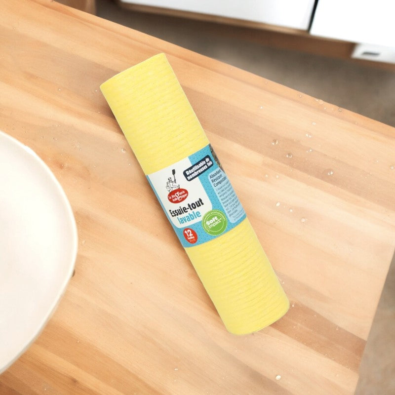 Essuie-tout lavable Jaune - 12 pièces - La droguerie écologique