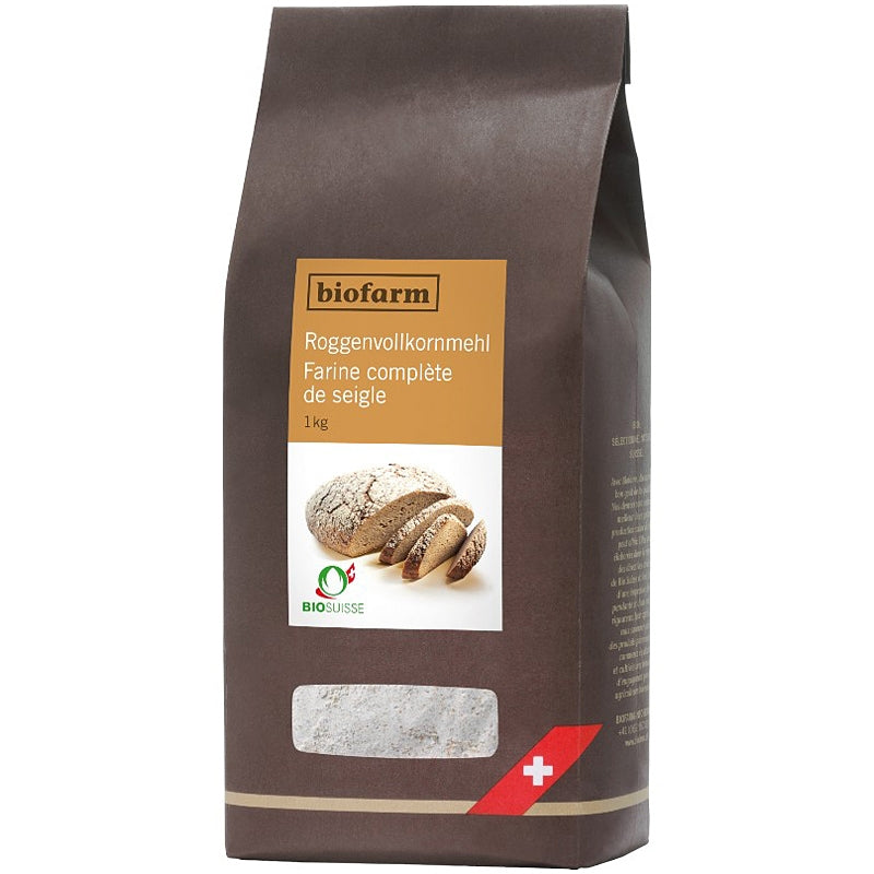 Farine complète de seigle suisse BIO - 1kg - Biofarm