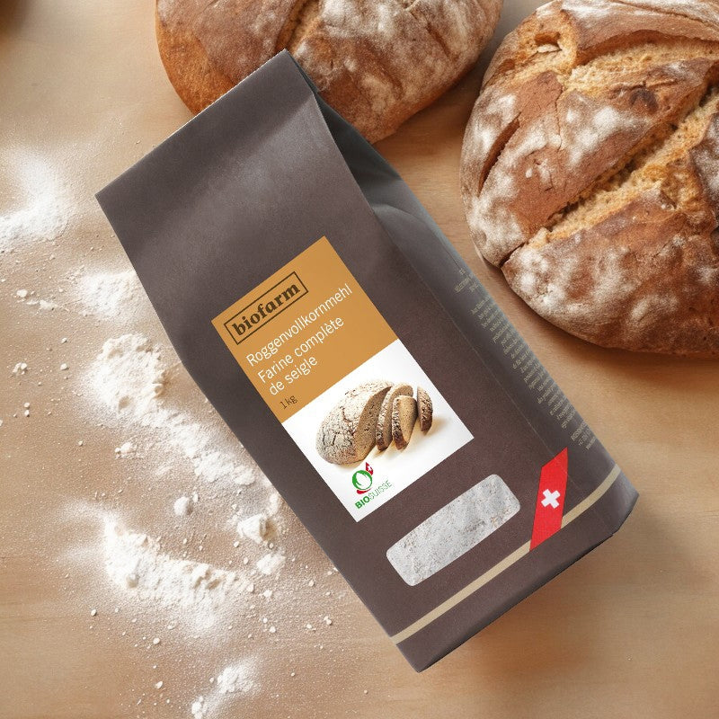 Farine complète de seigle suisse BIO - 1kg - Biofarm