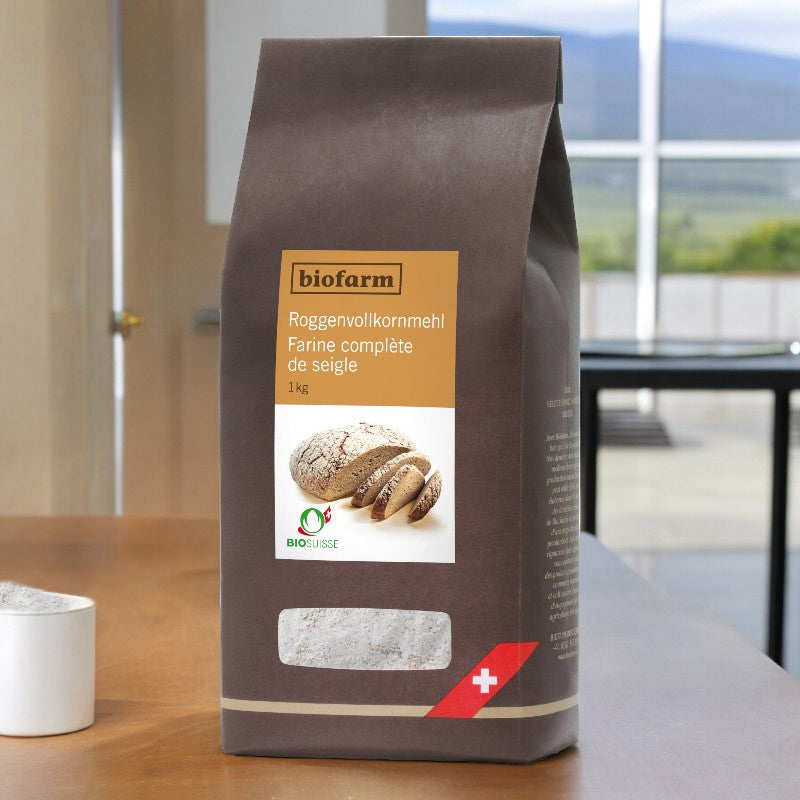 Farine complète de seigle suisse BIO - 1kg - Biofarm