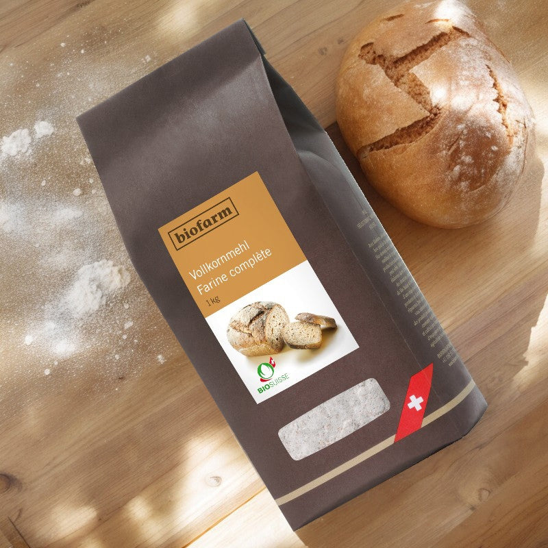 Bio-Schweizer Vollkornmehl – ​​1 kg – Biofarm