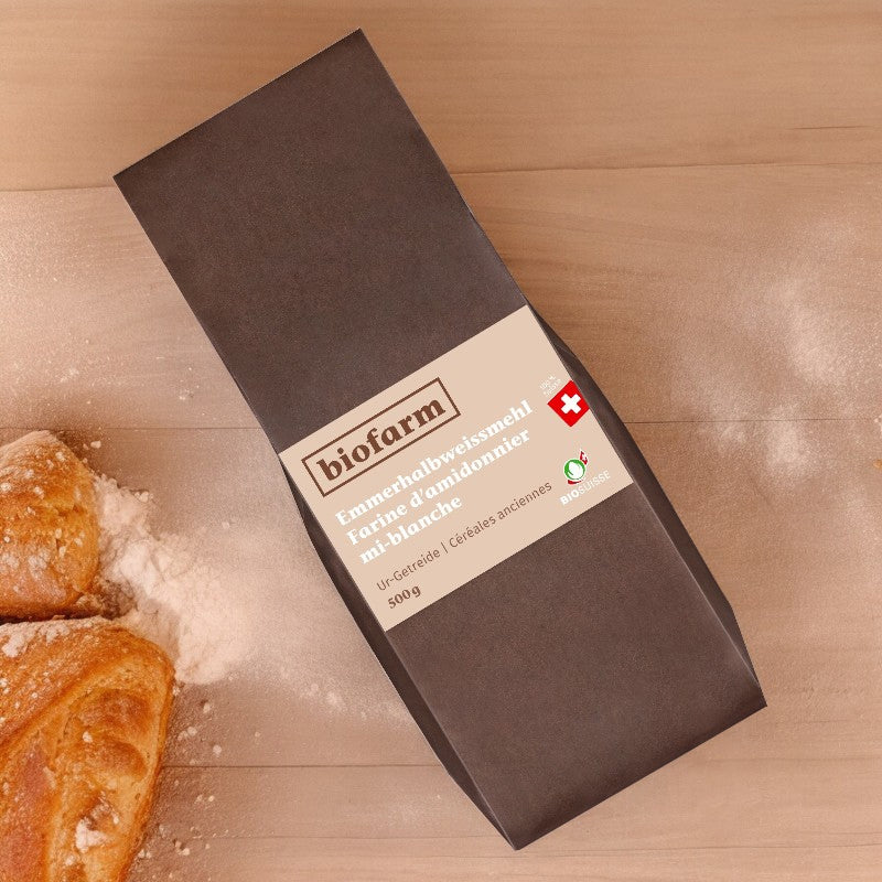 Farine d'amidonnier mi-blanche suisse BIO - 500g - Biofarm