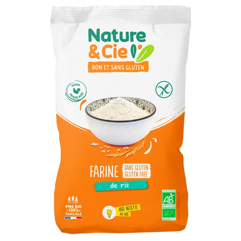 Farine de riz blanc bio sans gluten - 500g - Nature & Cie