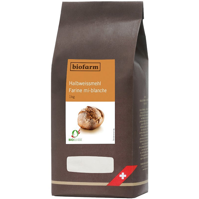 Farine mi-blanche suisse BIO - 1kg - Biofarm