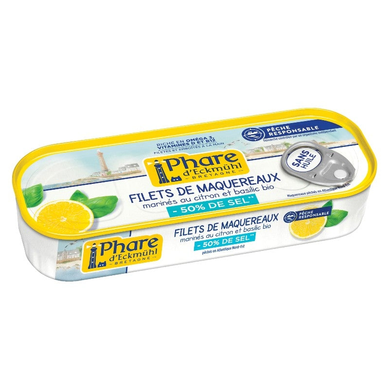 Filets de maquereaux marinés citron & basilic - 130g - Phare d'Eckmühl