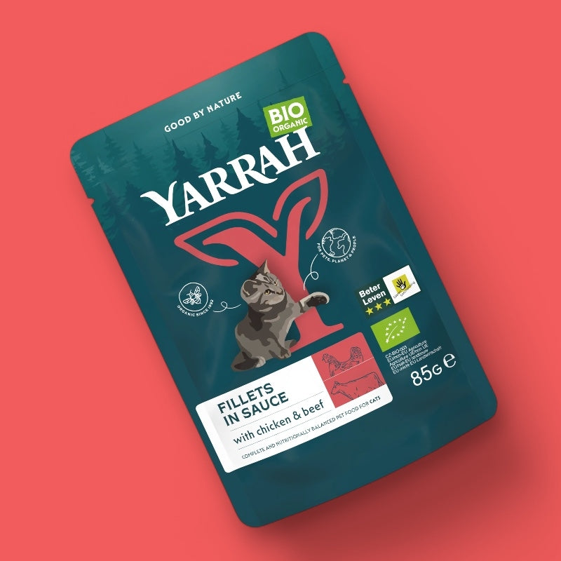 Bio-Rinderfilets in Soße für Katzen - 85 g - Yarrah