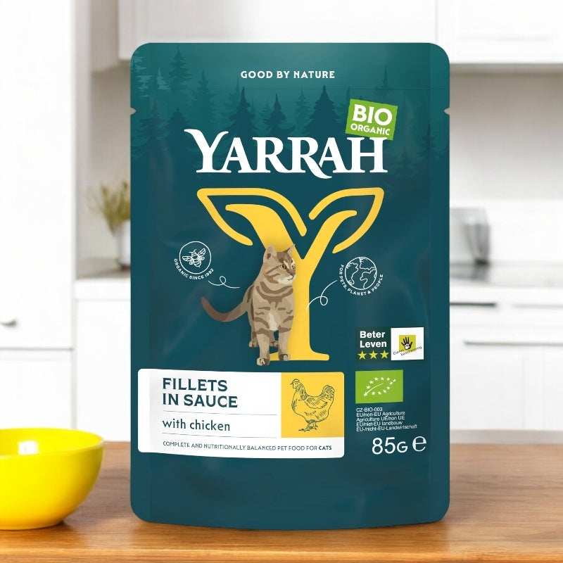 Filets en sauce au poulet pour chat BIO - 85g - Yarrah