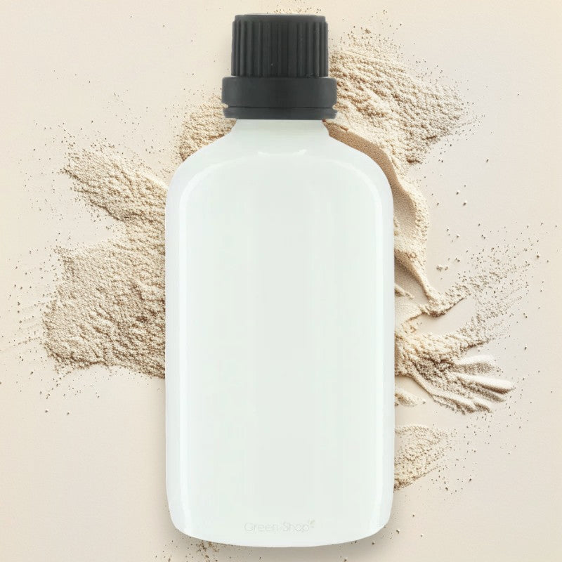 100-ml-Flasche aus weißem Glas mit schwarzem Schraubverschluss und Originalitätsverschluss – 1 Stück – Potion &amp; Co