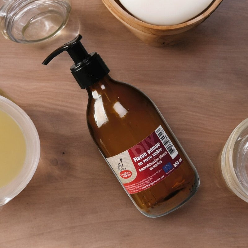 Flacon pompe en verre ambre 300 ml la droguerie ecologique 3