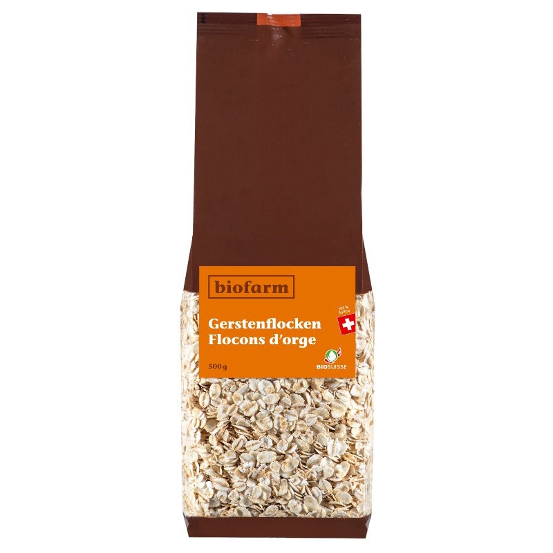 Bio-Gerstenflocken aus der Schweiz – 500 g – Biofarm