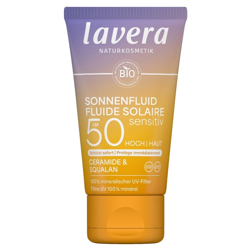 Fluide solaire sensitive visage IP 50 BIO - 40ml - Lavera