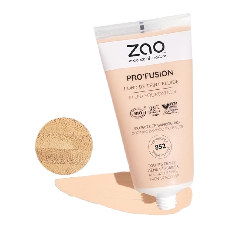 Fond de teint fluide beige naturel n852 bio 30 ml zao 2
