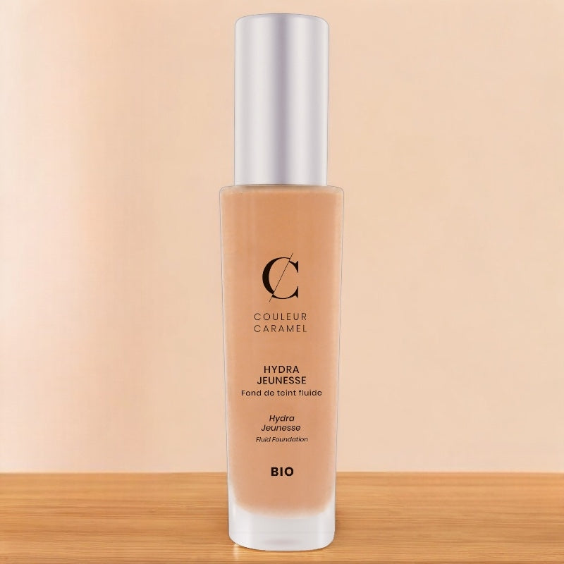 Fond de teint fluide hydra jeunesse Sable N°24 BIO - 30ml - Couleur Caramel
