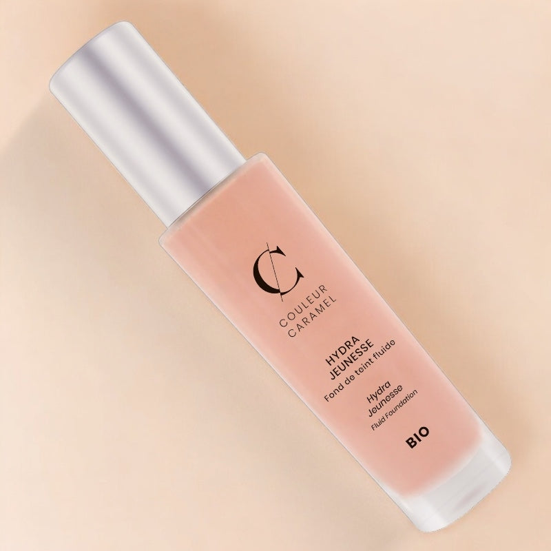Fond de teint fluide jeunesse beige rose n22 bio 30 ml couleur caramel 3