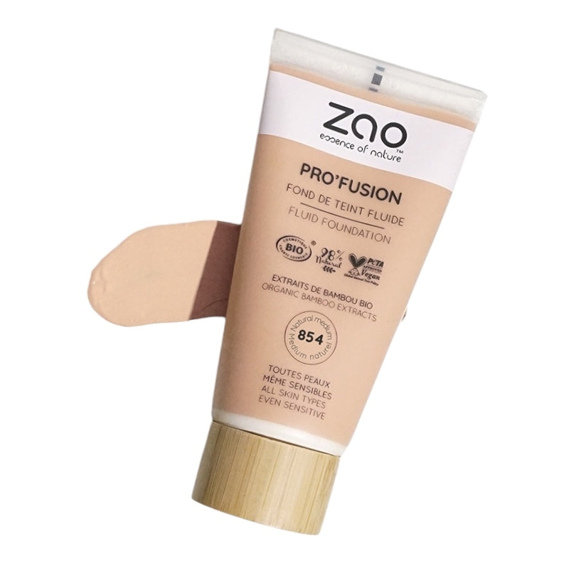 Fond de teint fluide medium naturel n854 bio 30 ml zao 2
