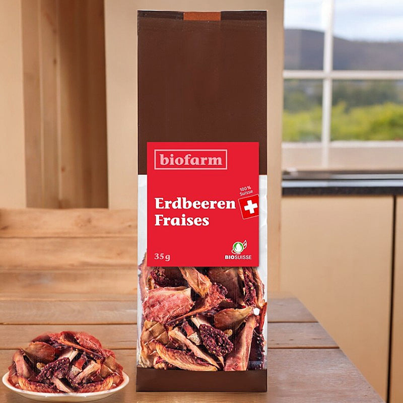 Bio-Erdbeeren aus der Schweiz – 35 g – Biofarm
