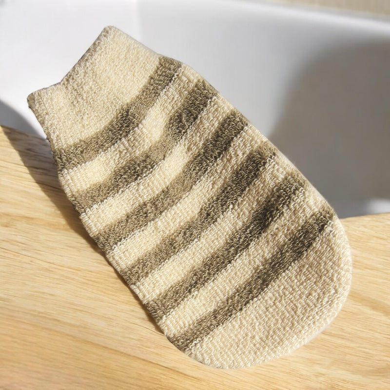 Wasch- und Peelinghandschuh aus Bio-Baumwolle und Leinen - Anaé