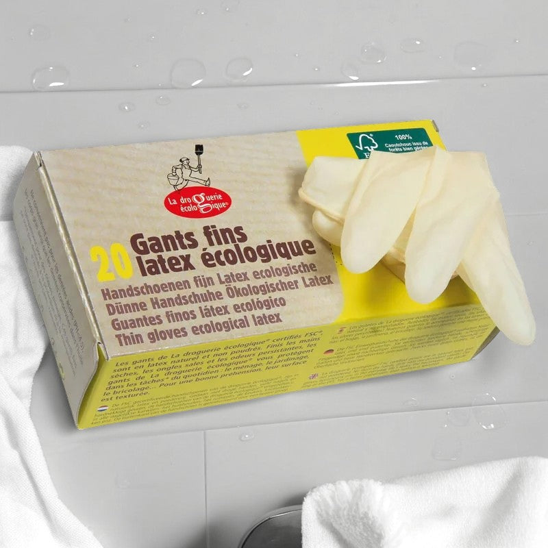 Dünne, umweltfreundliche Latexhandschuhe, Größe L – 20 Stück – Die umweltfreundliche Drogerie