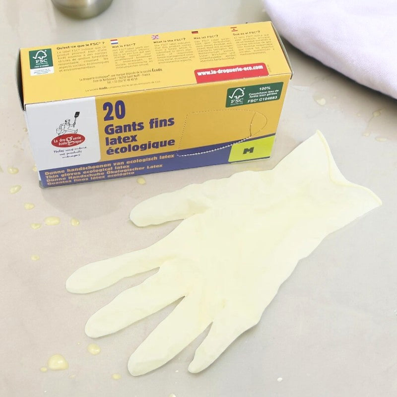 Umweltfreundliche Einweg-Latexhandschuhe – Größe M – 20 Stück – Die umweltfreundliche Drogerie