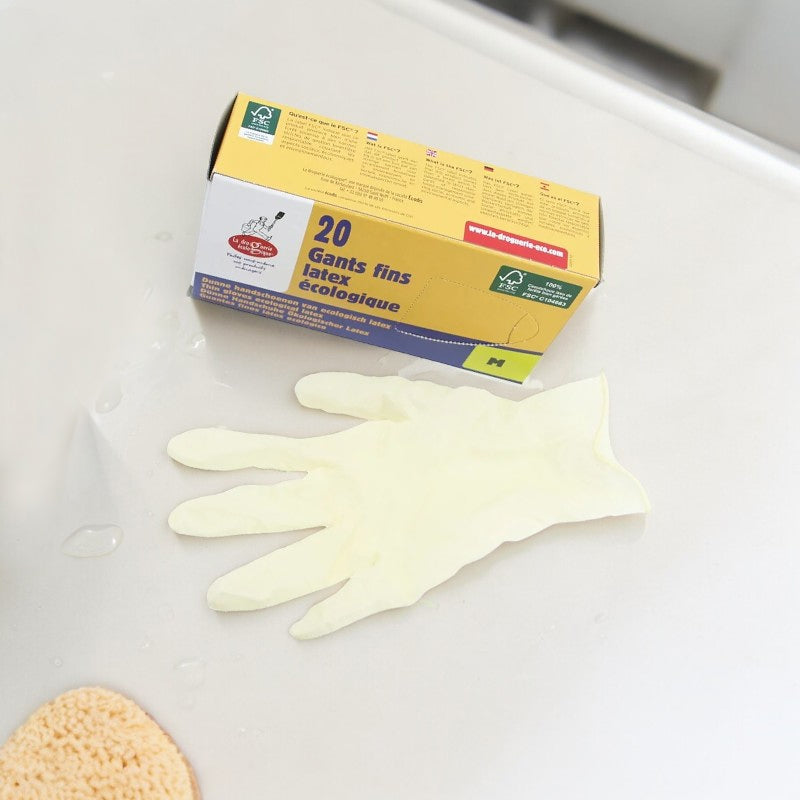 Umweltfreundliche Einweg-Latexhandschuhe – Größe M – 20 Stück – Die umweltfreundliche Drogerie