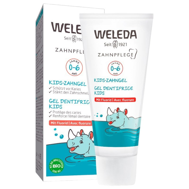 Kinderzahncreme-Gel für Kinder von 0 bis 6 Jahren mit Ringelblume und Fluorid – 50 ml – Weleda