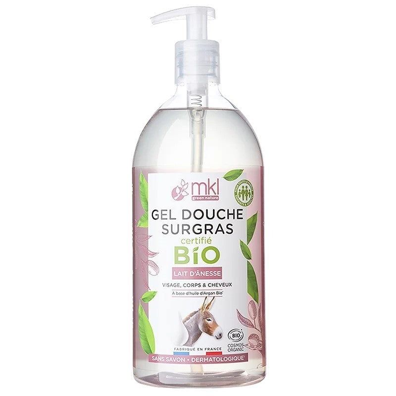 Gel douche au lait d'ânesse bio - 1l - MKL Green Nature