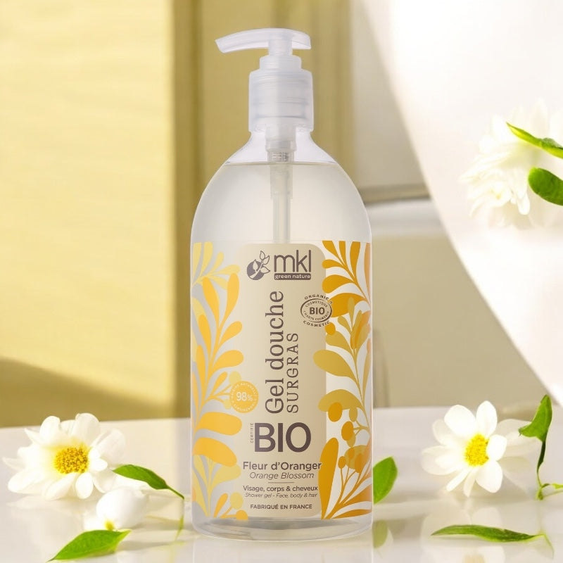 Gel douche BIO fleur d'oranger - 1l - MKL Green Nature