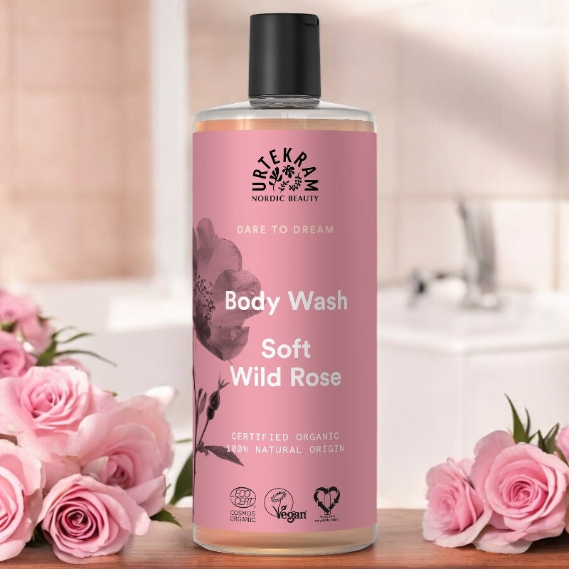 Gel douche doux BIO rose sauvage - 500ml - Urtekram