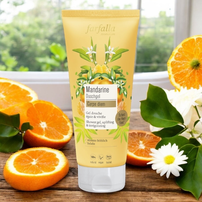 Feuchtigkeitsspendendes Duschgel mit Bio-Mandarine – 200 ml – Farfalla