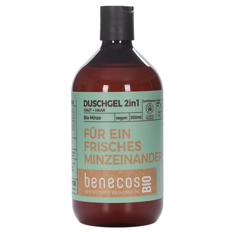 2-in-1 Bio-Minz-Duschgel für Haut &amp; Haar – 500 ml – Benecos