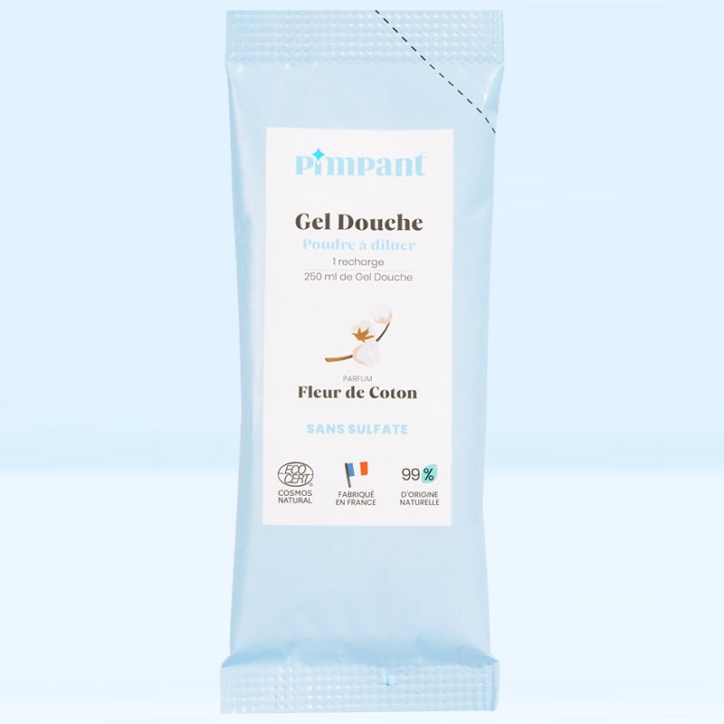 Gel douche poudre à diluer fleur de coton - 25g - Pimpant