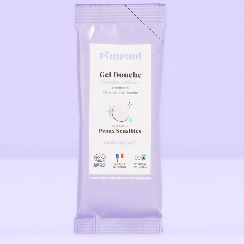 Gel douche poudre à diluer sans parfum - 25g - Pimpant