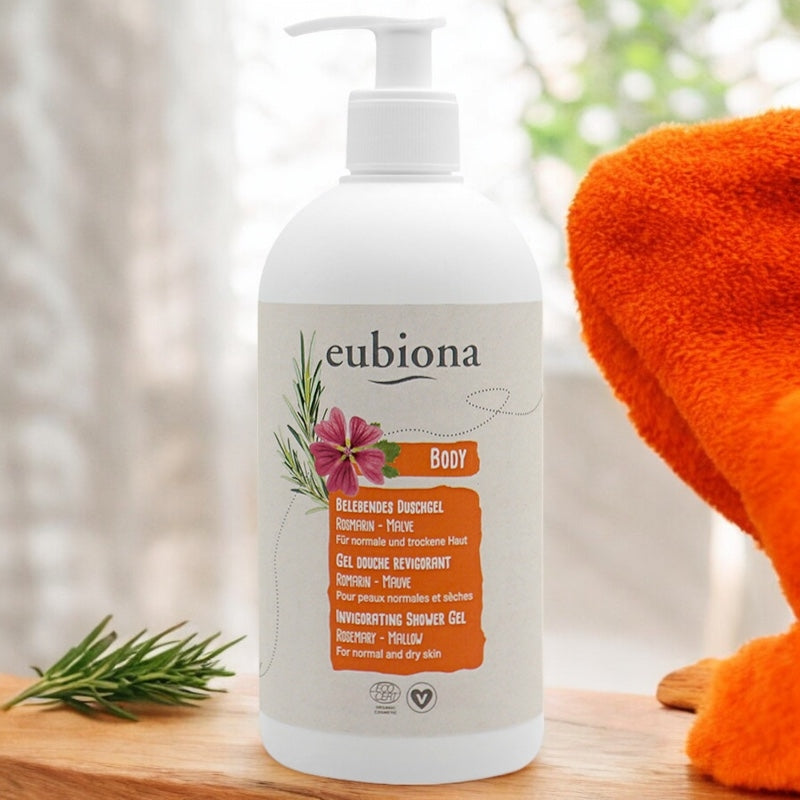 Belebendes Bio-Duschgel mit Rosmarin und Malve – 500 ml – Eubiona