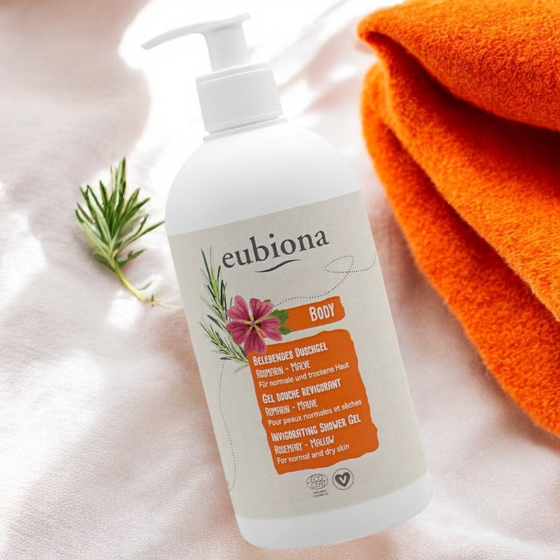 Belebendes Bio-Duschgel mit Rosmarin und Malve – 500 ml – Eubiona