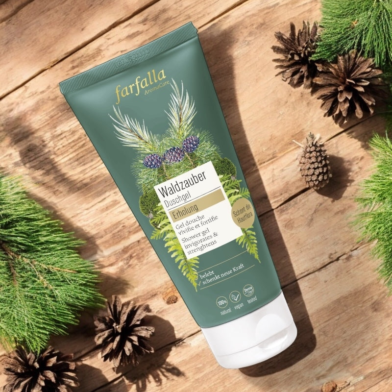 Gel douche vivifiant & fortifiant BIO pin cimbre - 200ml - Farfalla