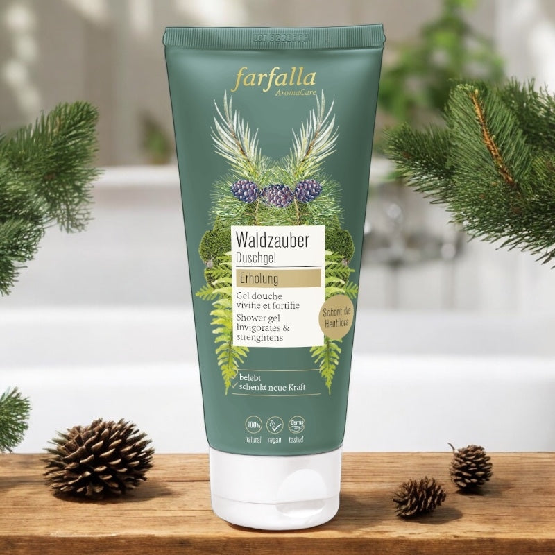 Gel douche vivifiant & fortifiant BIO pin cimbre - 200ml - Farfalla