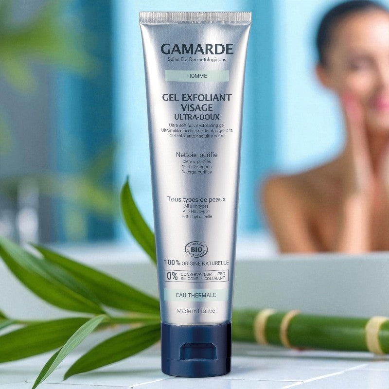 Gamarde Bio-Bambus- &amp; Thermalwasser-Gesichtspeeling-Gel für Männer - 100 g