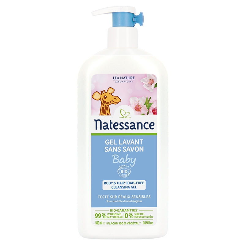 Gel lavant corps & cheveux bébé BIO camomille - 500ml - Natessance
