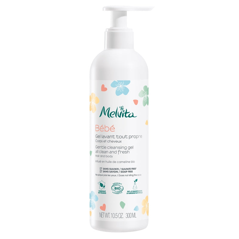 Allzweck-Reinigungsgel für Babykörper und -haar, Bio-Leindotter - 300 ml - Melvita