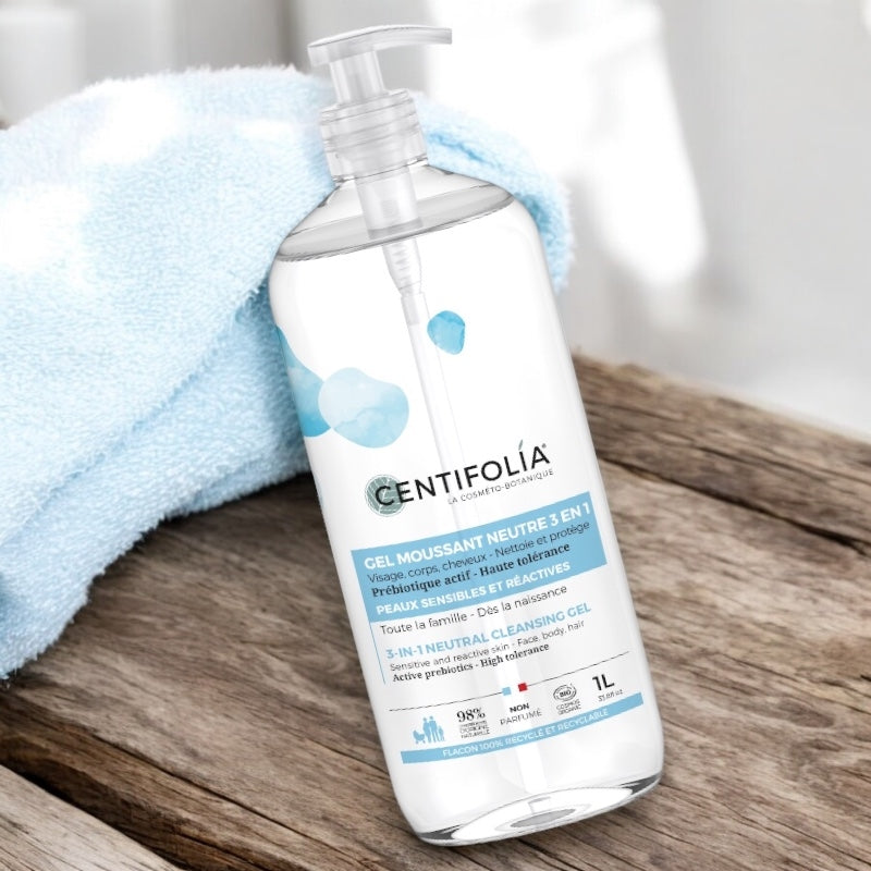 Gel moussant neutre 3 en 1 BIO aloe vera - 1l - Centifolia