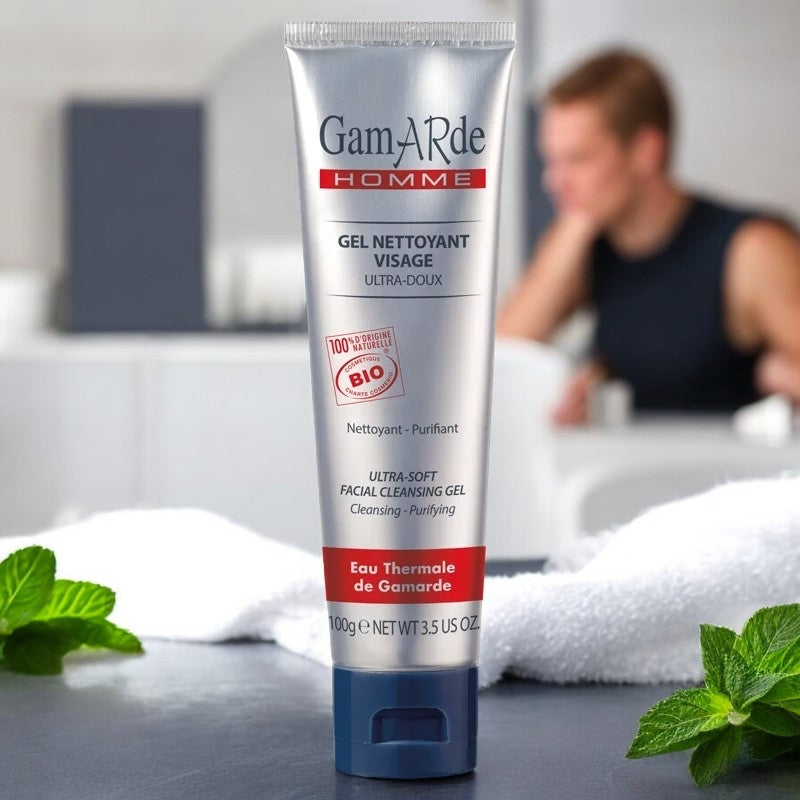 Bio-Gesichtsreinigungsgel für Männer mit Minze und Thermalwasser – 100 g – Gamarde
