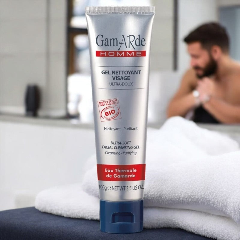 Bio-Gesichtsreinigungsgel für Männer mit Minze und Thermalwasser – 100 g – Gamarde