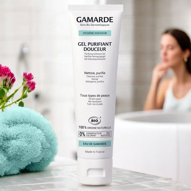 Gel purifiant douceur BIO géranium & eau thermale - 100g - Gamarde