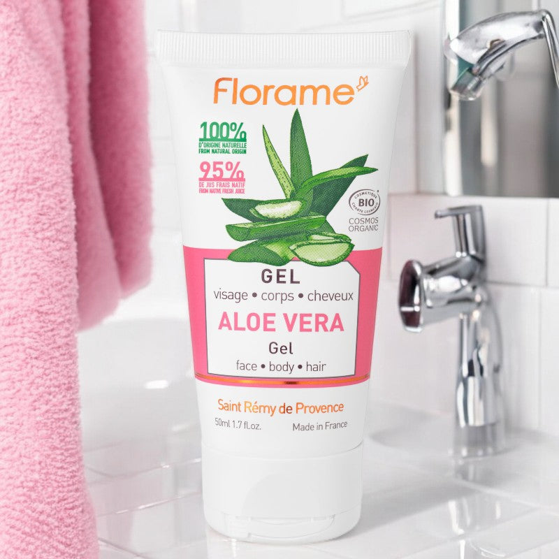 Bio-Aloe-Vera-Gel für Gesicht, Körper &amp; Haare – 50 ml – Florame