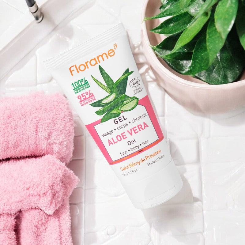 Bio-Aloe-Vera-Gel für Gesicht, Körper &amp; Haare – 50 ml – Florame