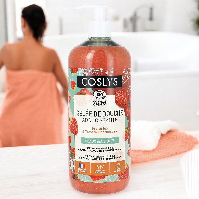 Gelée de douche adoucissante BIO fraise & tomate - 1l - Coslys