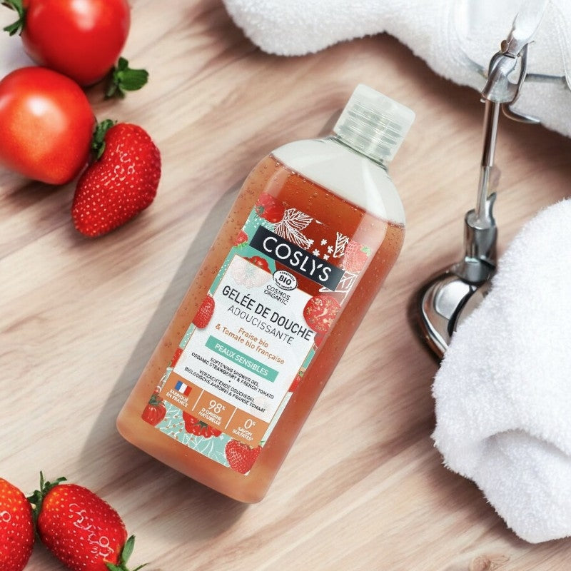 Gelée de douche adoucissante BIO fraise & tomate - 250ml - Coslys